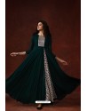 Teal Georgette Hand Embroidered Readymade Kurtis
