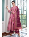 Light Pink Heavy Muslin Embroidered Palazzo Suit