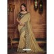 Golden Heavy Silk Party Wear Designer Saree