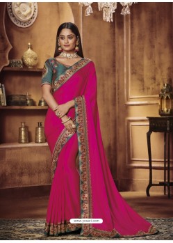 Rani Heavy Silk Party Wear Designer Saree