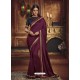 Deep Wine Heavy Silk Party Wear Designer Saree