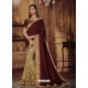 Maroon Heavy Silk Party Wear Designer Saree