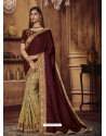 Maroon Heavy Silk Party Wear Designer Saree