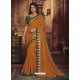 Orange Heavy Silk Party Wear Designer Saree