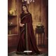 Maroon Heavy Silk Party Wear Designer Saree