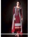 Deserving Print Work Faux Crepe Designer Pakistani Suit
