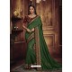 Delightful Dark Green Heavy Silk Party Wear Designer Saree