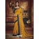 Mustard Heavy Silk Party Wear Designer Saree