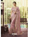 Baby Pink Net Designer Wedding Saree
