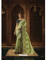 Green Dola Silk Designer Wedding Saree