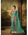 Aqua Mint Dola Silk Designer Wedding Saree