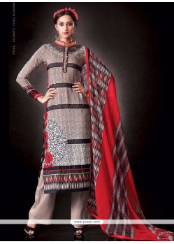 Mesmeric Cream Designer Pakistani Salwar Suit