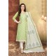 Green Designer Chanderi Silk Suit