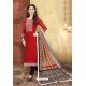 Red Designer Chanderi Silk Suit