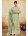 Green Faux Georgette Latest Palazzo Suit