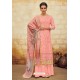 Peach Faux Georgette Latest Palazzo Suit