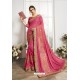 Hot Pink Embroidered Designer Party Wear Saree