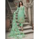 Jade Green Royal Crepe Embroidered Straight Suit