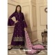 Purple Georgette Satin Designer Palazzo Suit
