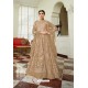 Camel Butterfly Net Designer Embroidered Anarkali Suit