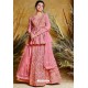 Light Pink Heavy Net With Pure Silk Embroidered Designer Suit