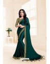 Dark Green Global Fabric Party Wear Saree