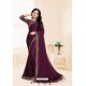 Deep Wine Global Fabric Party Wear Saree