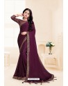 Deep Wine Global Fabric Party Wear Saree