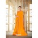 Orange Bamberg Georgette Embroidered Designer Saree