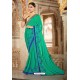 Aqua Mint Bamberg Georgette Embroidered Designer Saree