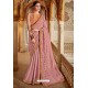 Dusty Pink Bamberg Georgette Embroidered Designer Saree