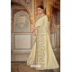 Cream Bamberg Georgette Embroidered Designer Saree