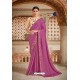 Lavender Bamberg Georgette Embroidered Designer Saree