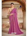 Lavender Bamberg Georgette Embroidered Designer Saree