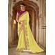 Lemon Bamberg Georgette Embroidered Designer Saree