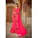 Fuchsia Bamberg Georgette Embroidered Designer Saree