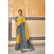 Yellow Banarasi Silk Heavy Embroidered Designer Saree