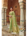 Green Banarasi Silk Heavy Embroidered Designer Saree