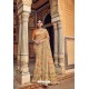 Beige Banarasi Silk Heavy Embroidered Designer Saree