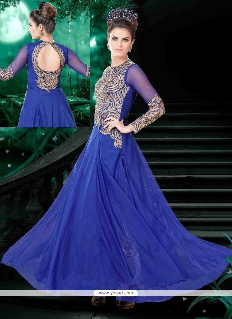 Transcendent Blue Anarkali Salwar Suit