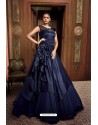 Navy Blue Designer Party Wear Net Gown