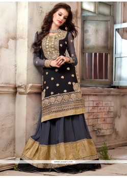 Asthetic Black And Grey Georgette Anarkali Suits