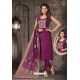 Trendy Purple Bhagalpuri Silk Designer Churidar Suit