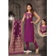 Pretty Purple Bhagalpuri Silk Designer Churidar Suit