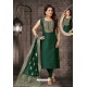 Tremendous Dark Green Bhagalpuri Silk Designer Churidar Suit
