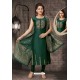 Stunning Dark Green Bhagalpuri Silk Designer Churidar Suit