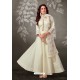Cream Brocade Embroiderd Designer Anarkali Suit
