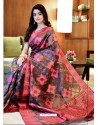 Classy Multi Colour Art Silk Weaving Worked Party Wear Saree