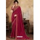 Maroon Poly Silk Embroidered Party Wear Saree