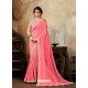 Pink Poly Silk Embroidered Party Wear Saree